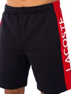 Lacoste Side Logo Sweat Shorts - Blue Marine/Rouge -Standout Fashion Shop 46580e