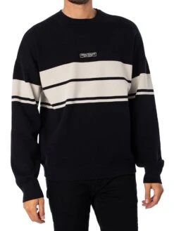 Armani Exchange Box Logo Sweatshirt - Deep Navy/White