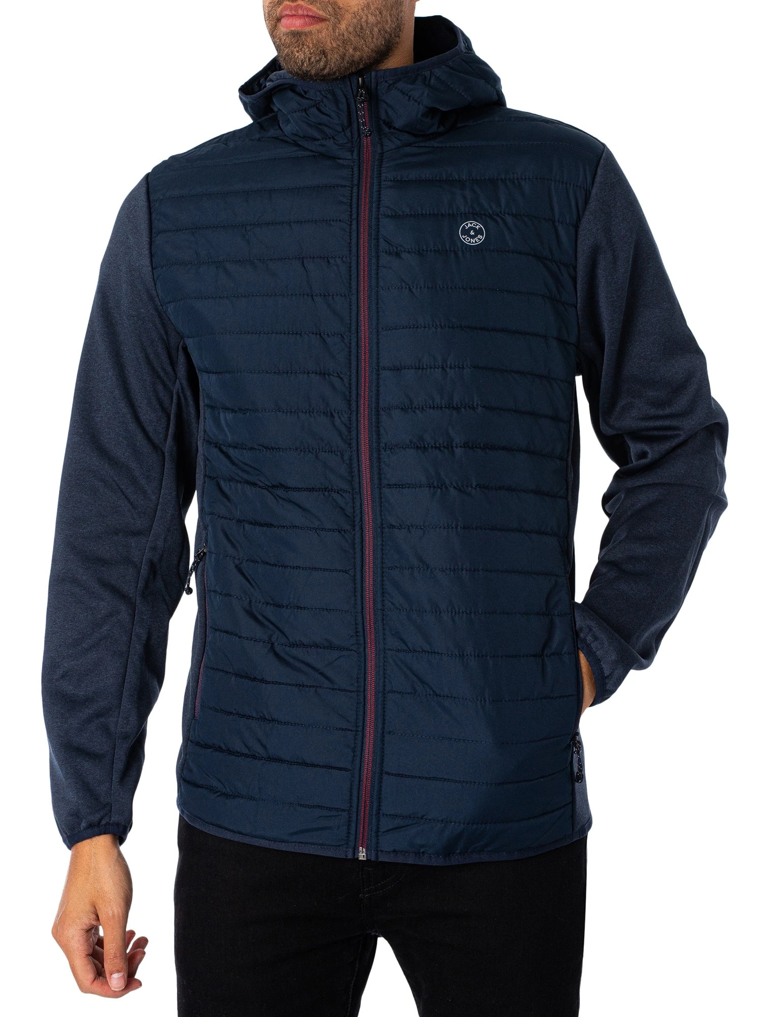 Jack & Jones Multi Quilted Jacket - Navy Blazer 2 Jack & Jones Multi Quilted Jacket - Navy Blazer - Image 2