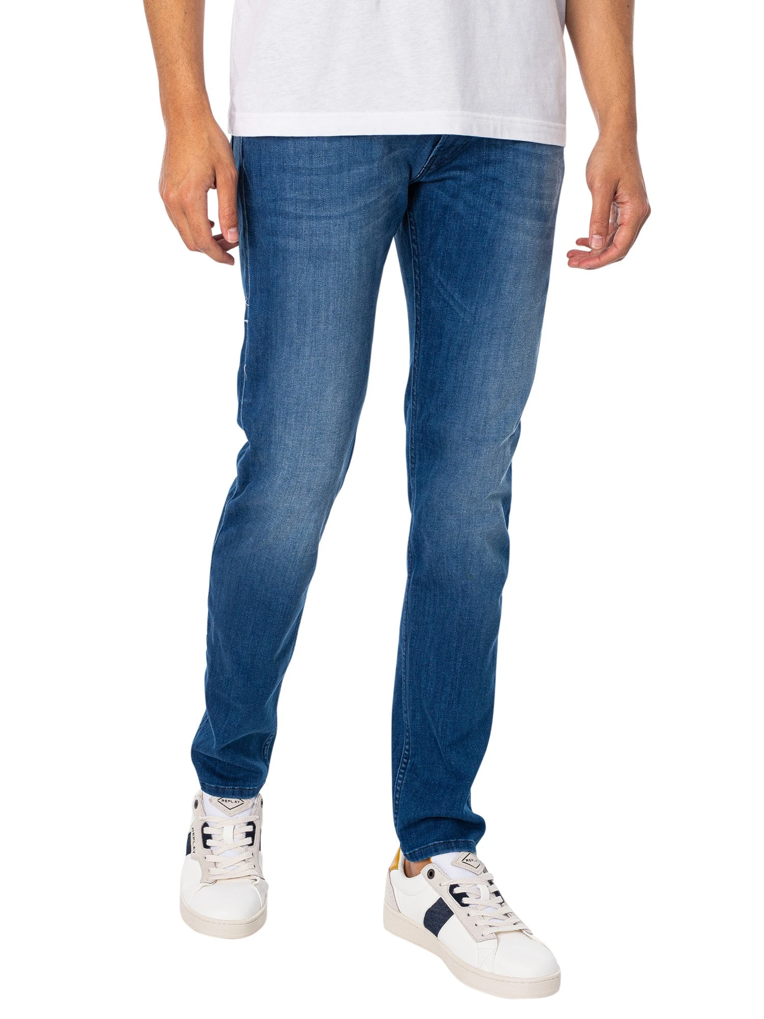 Replay Anbass Slim Jeans - Mid Blue 1 Replay Anbass Slim Jeans - Mid Blue