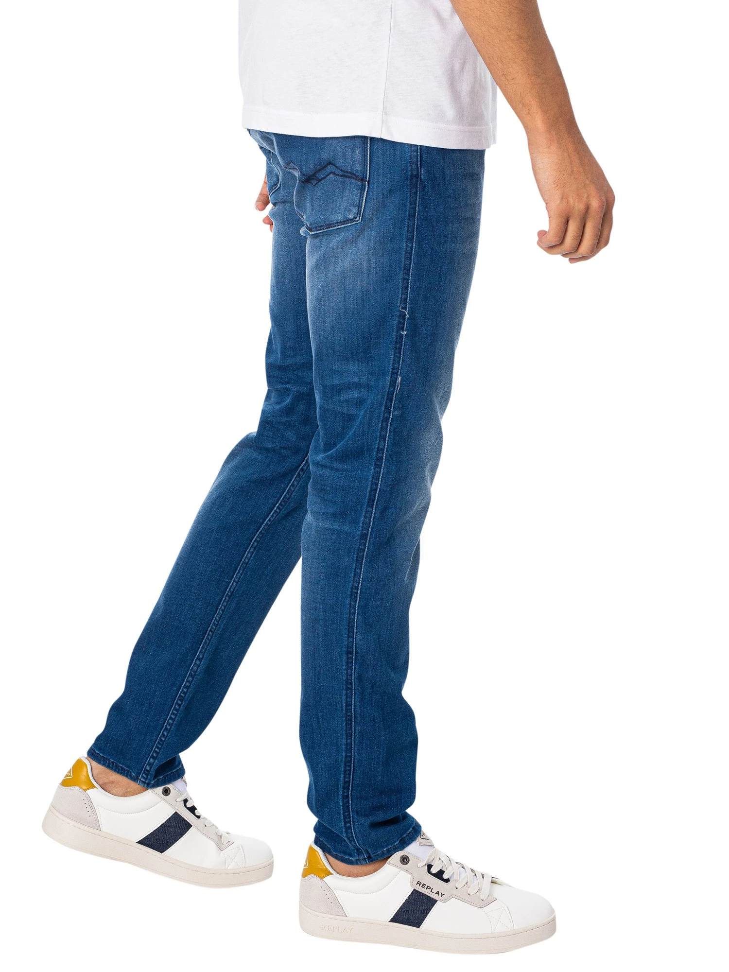 Replay Anbass Slim Jeans - Mid Blue 2 Replay Anbass Slim Jeans - Mid Blue - Image 2