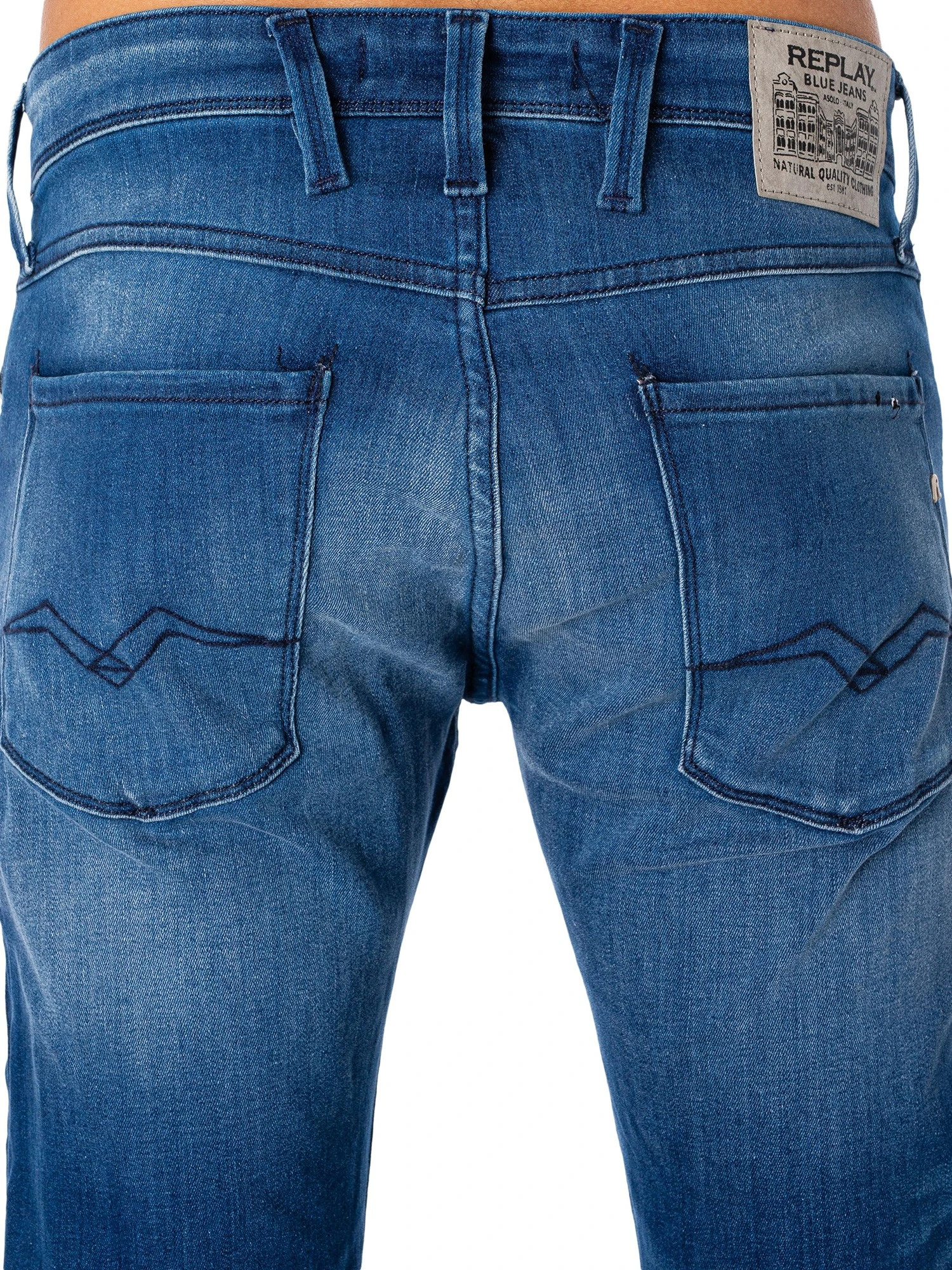 Replay Anbass Slim Jeans - Mid Blue 4 Replay Anbass Slim Jeans - Mid Blue - Image 4