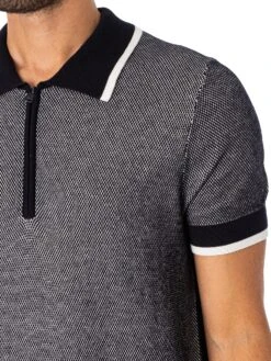 HUGO Sholono Zip Polo Shirt - Black -Standout Fashion Shop 46826d