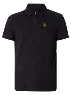 Luke 1977 Royal Palm Polo Shirt - Dark Charcoal Marl -Standout Fashion Shop 47016f 1