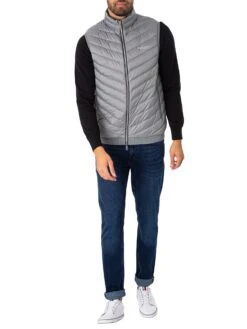 Armani Exchange Down Gilet - Melange Grey/Navy -Standout Fashion Shop 47056f