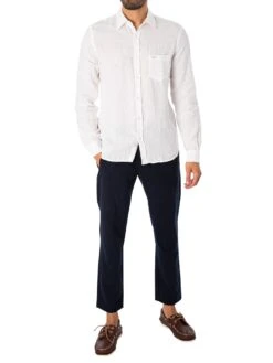 Lois Jeans Lucas Linen Shirt - White -Standout Fashion Shop 47149e