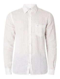 Lois Jeans Lucas Linen Shirt - White -Standout Fashion Shop 47149f