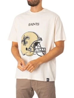Recovered NFL Saints Helmet Relaxed T-Shirt - Ecru