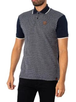 Trojan Pattern Polo Shirt - Navy
