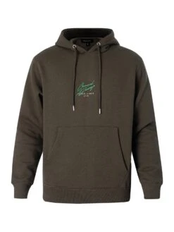 Criminal Damage Burn Money Graphic Pullover Hoodie - Forest Night -Standout Fashion Shop 47310g