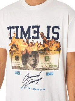 Criminal Damage Burn Money T-Shirt - Off White -Standout Fashion Shop 47311d