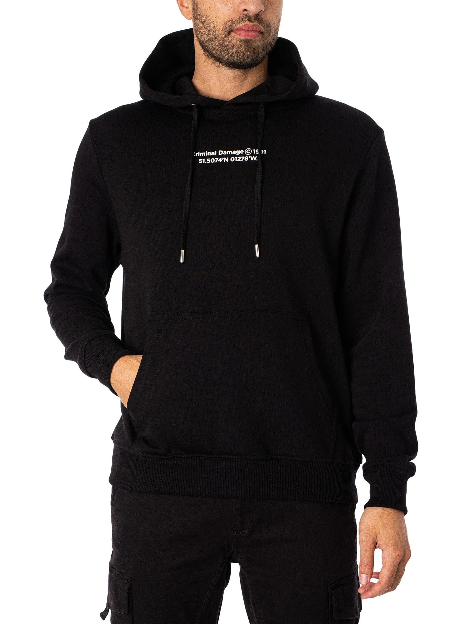 Criminal Damage World Champion Graphic Pullover Hoodie - Black 1 Criminal Damage World Champion Graphic Pullover Hoodie - Black