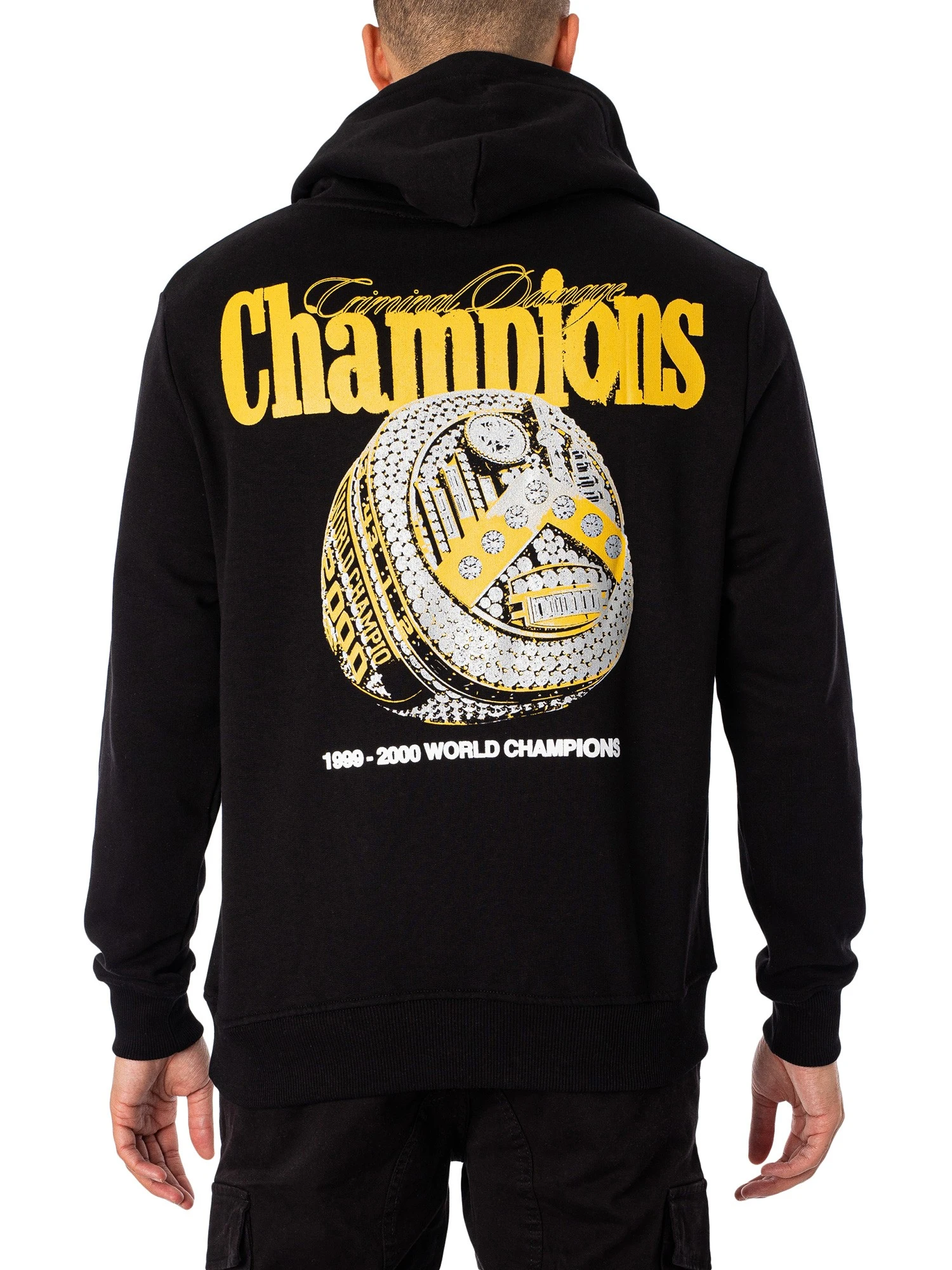Criminal Damage World Champion Graphic Pullover Hoodie - Black 3 Criminal Damage World Champion Graphic Pullover Hoodie - Black - Image 3