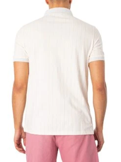 Fila Classic Vintage Striped Polo Shirt - Egret/Nimbus Cloud -Standout Fashion Shop 47374c