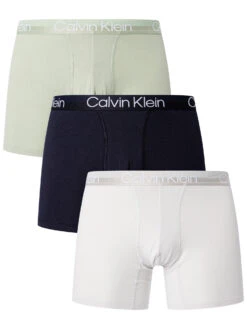 Calvin Klein 3 Pack Modern Structure Boxer Briefs - Galaxy Grey/Night Sky/Frosted Green