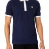 Fila Graphic Dyed Rib Polo Shirt - Navy/White/Red