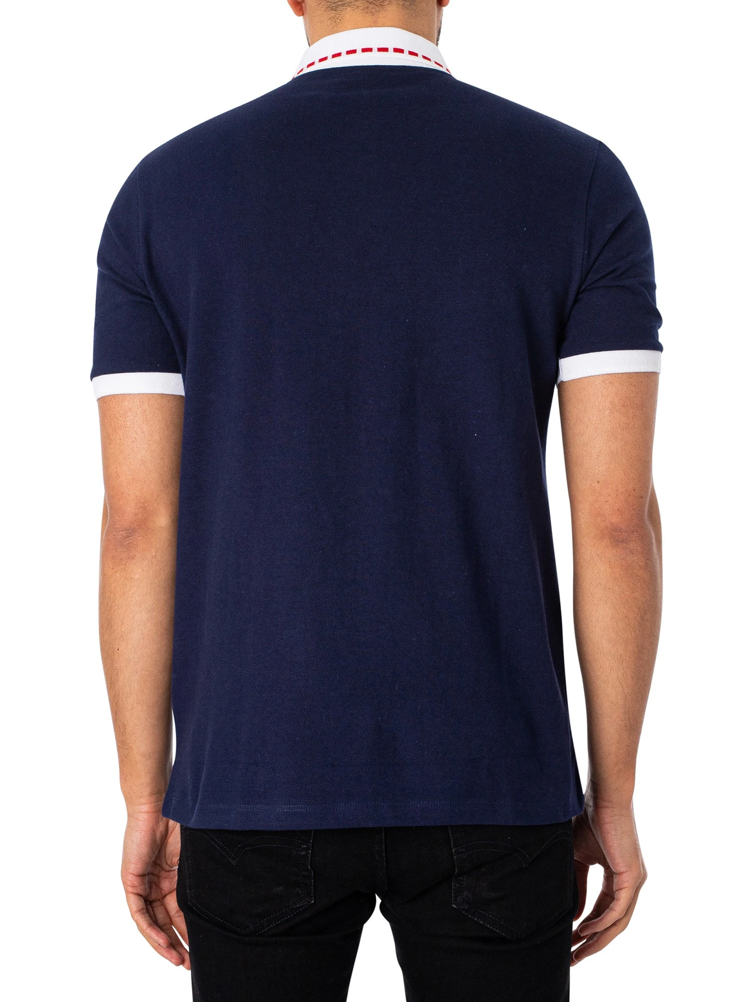 Fila Graphic Dyed Rib Polo Shirt - Navy/White/Red 3 Fila Graphic Dyed Rib Polo Shirt - Navy/White/Red - Image 3