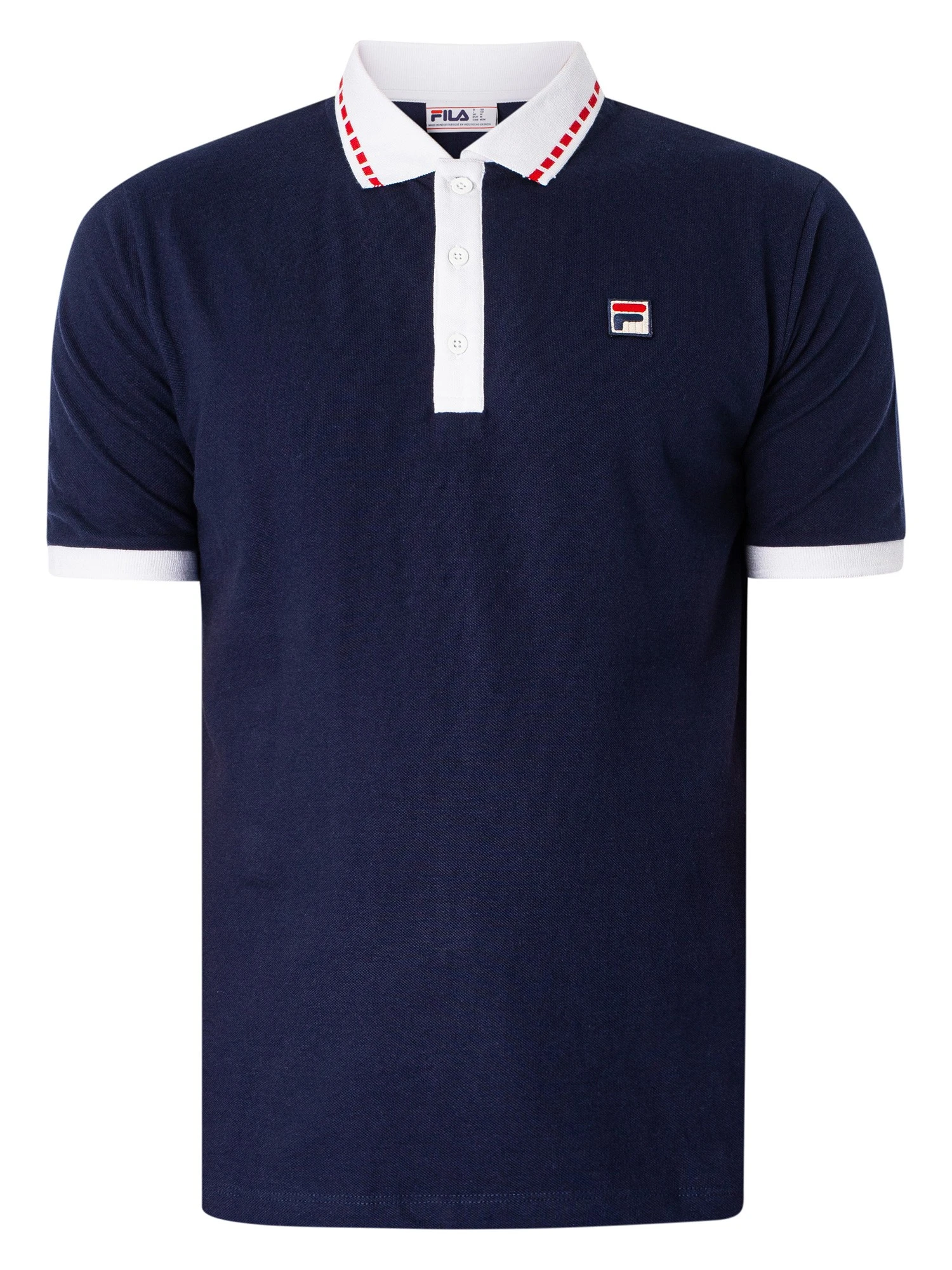 Fila Graphic Dyed Rib Polo Shirt - Navy/White/Red 5 Fila Graphic Dyed Rib Polo Shirt - Navy/White/Red - Image 5