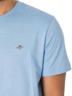 GANT Regular Shield T-Shirt - Capri Blue -Standout Fashion Shop 47466d