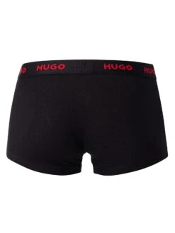 HUGO 3 Pack Cotton Stretch Trunks - Black -Standout Fashion Shop 47602d