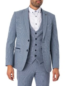 Marc Darcy Bromley Check Blazer - Sky
