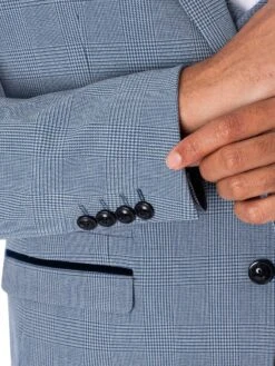 Marc Darcy Bromley Check Blazer - Sky -Standout Fashion Shop 47648f