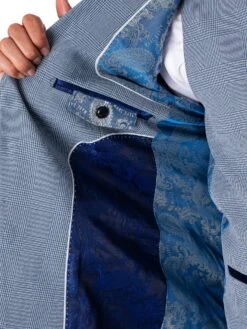 Marc Darcy Bromley Check Blazer - Sky -Standout Fashion Shop 47648h