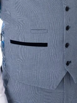 Marc Darcy Bromley Single Breasted Check Waistcoat - Sky 12 Marc Darcy Bromley Single Breasted Check Waistcoat - Sky -Standout Fashion Shop 47652e