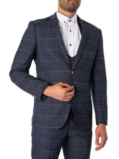 Marc Darcy Jenson Check Blazer - Marine