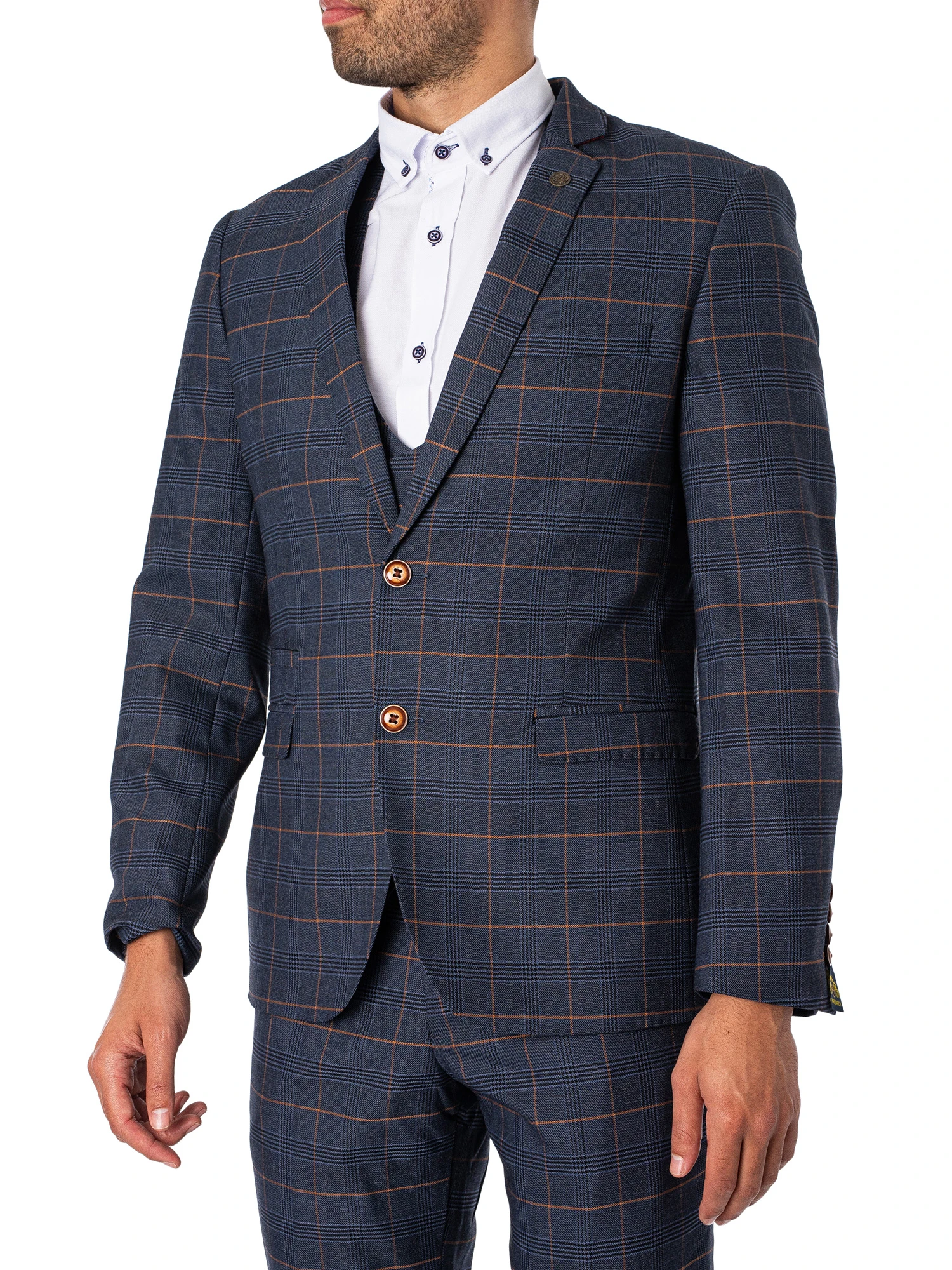 Marc Darcy Jenson Check Blazer - Marine 2 Marc Darcy Jenson Check Blazer - Marine - Image 2