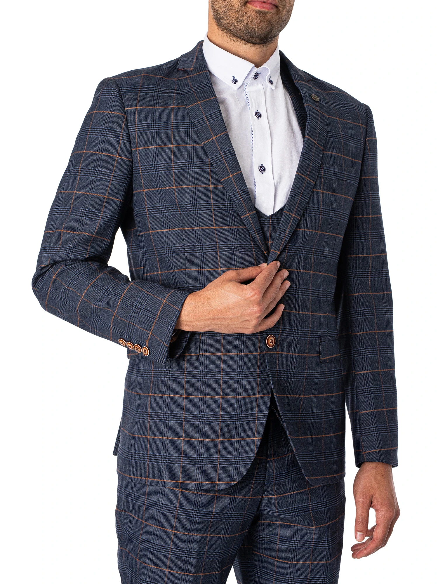 Marc Darcy Jenson Check Blazer - Marine 6 Marc Darcy Jenson Check Blazer - Marine - Image 6