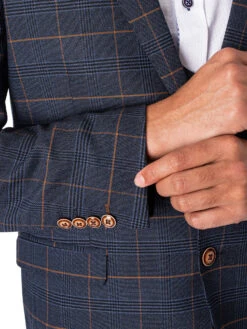 Marc Darcy Jenson Check Blazer - Marine 17 Marc Darcy Jenson Check Blazer - Marine -Standout Fashion Shop 47656h