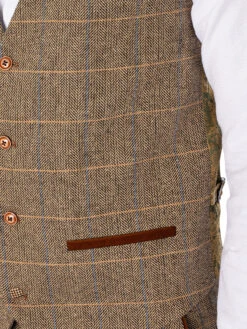 Marc Darcy Ted Tweed Check Waistcoat - Tan 12 Marc Darcy Ted Tweed Check Waistcoat - Tan -Standout Fashion Shop 47665d
