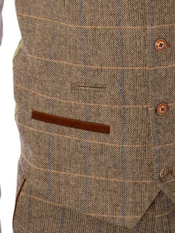 Marc Darcy Ted Tweed Check Waistcoat - Tan 13 Marc Darcy Ted Tweed Check Waistcoat - Tan -Standout Fashion Shop 47665e