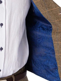 Marc Darcy Ted Tweed Check Waistcoat - Tan 15 Marc Darcy Ted Tweed Check Waistcoat - Tan -Standout Fashion Shop 47665g