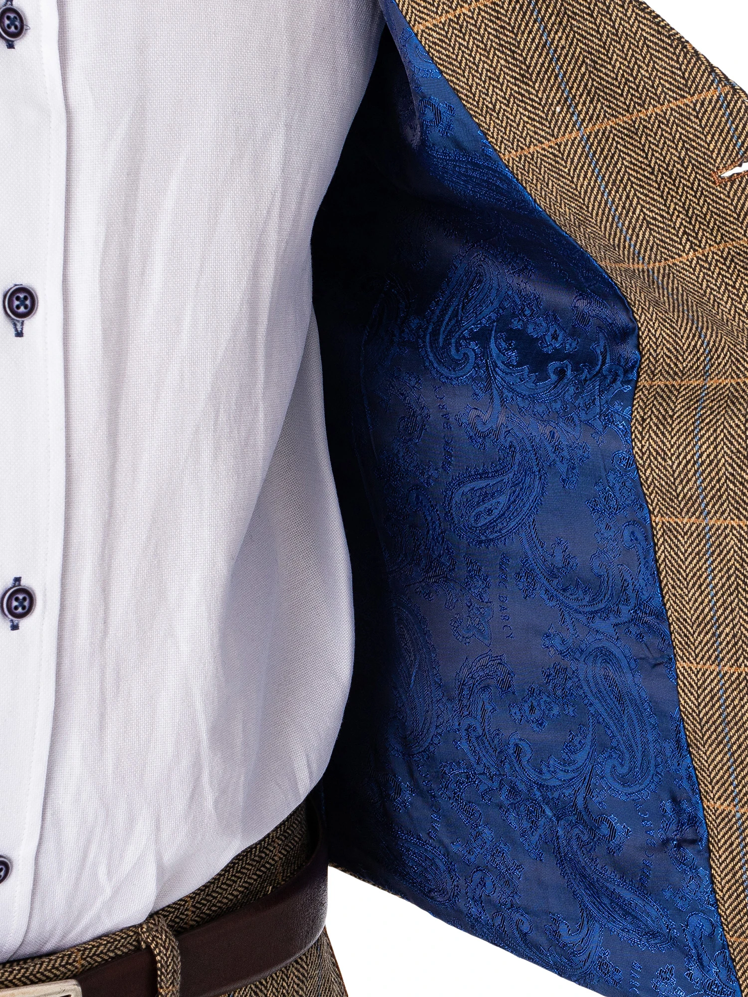 Marc Darcy Ted Tweed Check Waistcoat - Tan 7 Marc Darcy Ted Tweed Check Waistcoat - Tan - Image 7