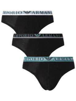 Emporio Armani 3 Pack Briefs - Black (Green/Black/White)