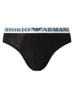 Emporio Armani 3 Pack Briefs - Black (Green/Black/White) -Standout Fashion Shop 47688g