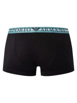 Emporio Armani 3 Pack Trunks - Black (Green/Black/White) -Standout Fashion Shop 47690d