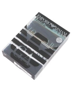 Emporio Armani 3 Pack Trunks - Black (Green/Black/White) -Standout Fashion Shop 47690i