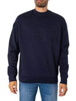 Armani Exchange Embossed Sweatshirt - Navy Blazer
