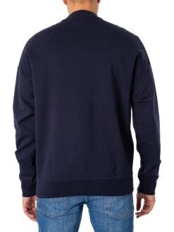 Armani Exchange Embossed Sweatshirt - Navy Blazer -Standout Fashion Shop 47740c