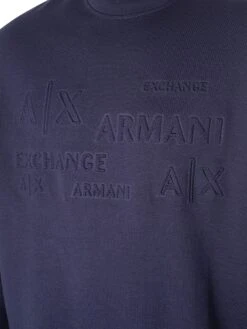 Armani Exchange Embossed Sweatshirt - Navy Blazer -Standout Fashion Shop 47740d