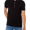 Armani Exchange Zip Logo Polo Shirt - Black