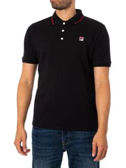 Fila Seb Polo Shirt - Black/Fila Red