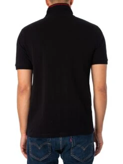 Fila Seb Polo Shirt - Black/Fila Red -Standout Fashion Shop 47789c