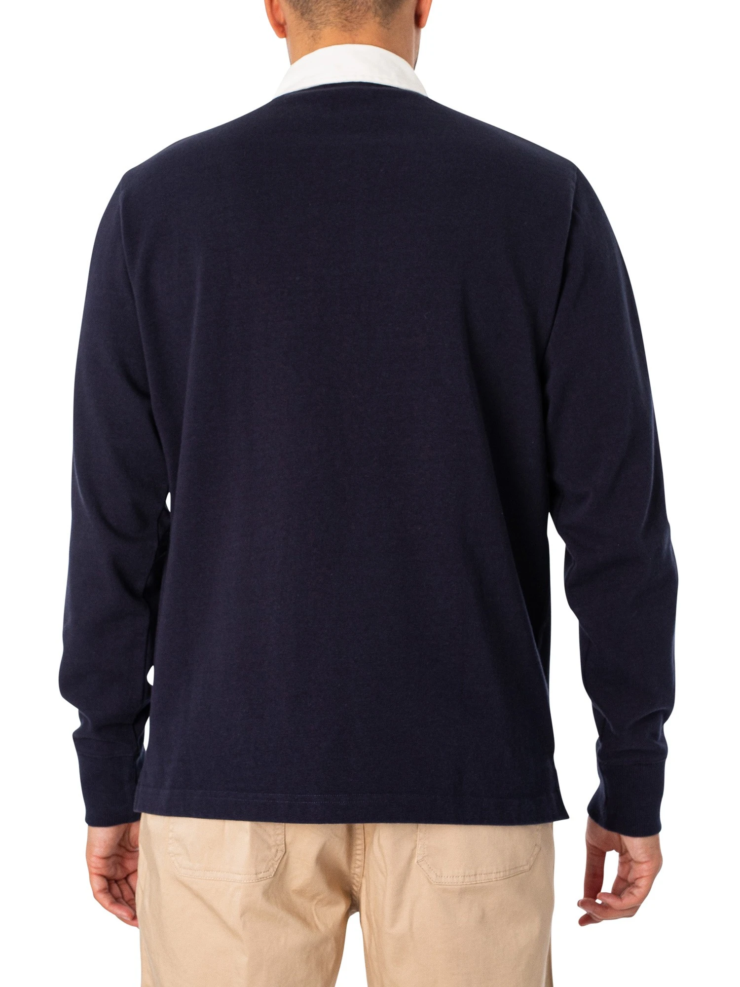 GANT Longsleeved Colourblock Rugger Polo Shirt - Evening Blue 3 GANT Longsleeved Colourblock Rugger Polo Shirt - Evening Blue - Image 3