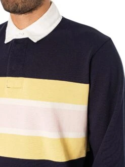 GANT Longsleeved Colourblock Rugger Polo Shirt - Evening Blue 8 GANT Longsleeved Colourblock Rugger Polo Shirt - Evening Blue -Standout Fashion Shop 47791d