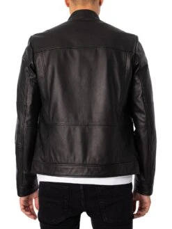 HUGO Lokis Leather Jacket - Black -Standout Fashion Shop 47806c
