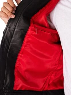 HUGO Lokis Leather Jacket - Black -Standout Fashion Shop 47806g